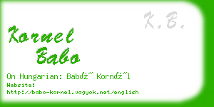 kornel babo business card